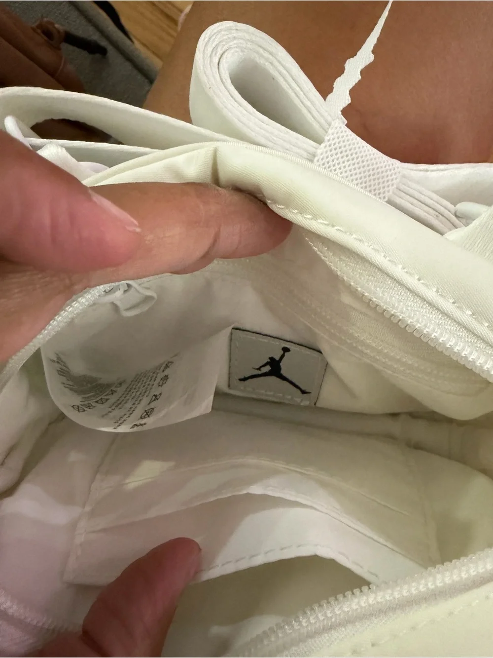 Jordan Sail White Shoulder Bag with Jumpman Logo